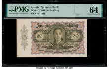 Austria Austrian National Bank 20 Schilling 2.2.1946 Pick 123 PMG Choice Uncirculated 64. 

HID09801242017

© 2020 Heritage Auctions | All Rights Rese...