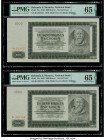 Bohemia and Moravia National Bank 1000 Korun 1942 Pick 15a Two Consecutive Examples PMG Gem Uncirculated 65 EPQ (2). 

HID09801242017

© 2020 Heritage...