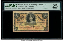 Bolivia Banco de Bolivia y Londres 1 Boliviano 1.2.1909 Pick S121 PMG Very Fine 25. Stains are noted on this example.

HID09801242017

© 2020 Heritage...