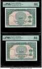Burma Union Bank 100 Kyats ND (1958) Pick 51a Two Consecutive Examples PMG Choice Uncirculated 64 (2). Staple holes at issue.

HID09801242017

© 2020 ...