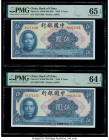 China Bank of China 5 Yuan 1940 Pick 84 S/M#C294-240 Two Consecutive Examples PMG Gem Uncirculated 65 EPQ; Choice Uncirculated 64 EPQ. 

HID0980124201...