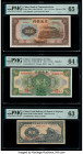 China Bank of Communications 10 Yuan 1941 Pick 159a S/M#C126-254 PMG Gem Uncirculated 65 EPQ; China Central Bank of China, Shanghai 1 Dollar 1928 Pick...