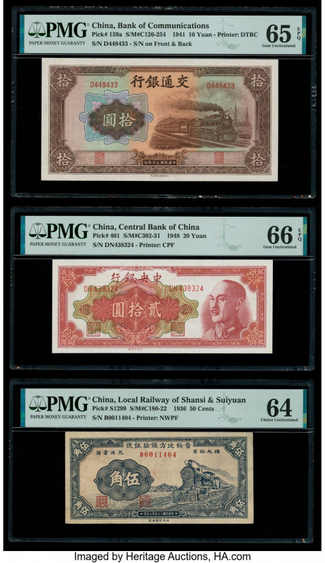 China Bank of Communications 10 Yuan 1941 Pick 159a S/M#C126-254 PMG Gem Uncircu...