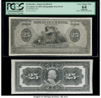 El Salvador Banco Occidental 25 Colones 1.6.1926; ND Pick UNL (2) Two Proofs PCGS Apparent Very Choice New 64; Crisp Uncirculated. Minor mounting remn...