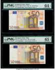 European Union Central Bank, Spain; Italy 50 Euro 2002 Pick 4v; 17s Two Examples PMG Choice Uncirculated 64 EPQ; Gem Uncirculated 65 EPQ. 

HID0980124...