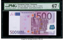 European Union Central Bank, Germany 500 Euro 2002 Pick 14x PMG Superb Gem Unc 67 EPQ. 

HID09801242017

© 2020 Heritage Auctions | All Rights Reserve...