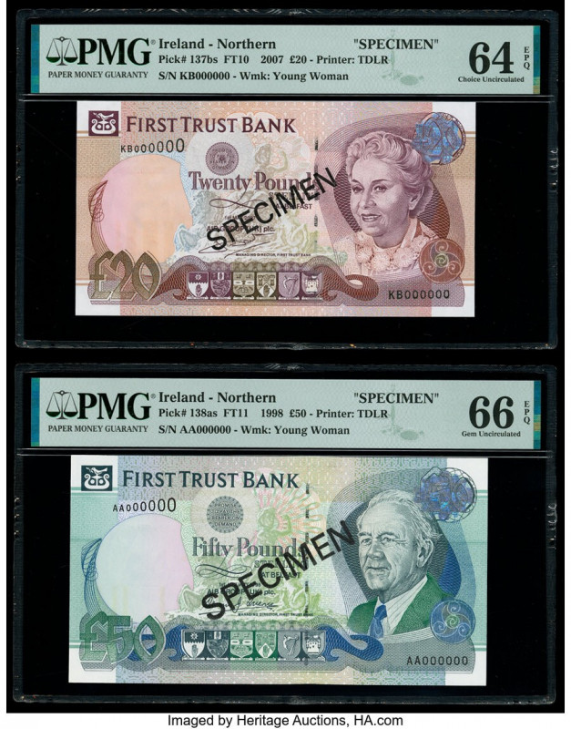 Ireland - Northern First Trust Bank 20; 50 Pounds 1.5.2007; 1.1.1998 Pick 137bs;...