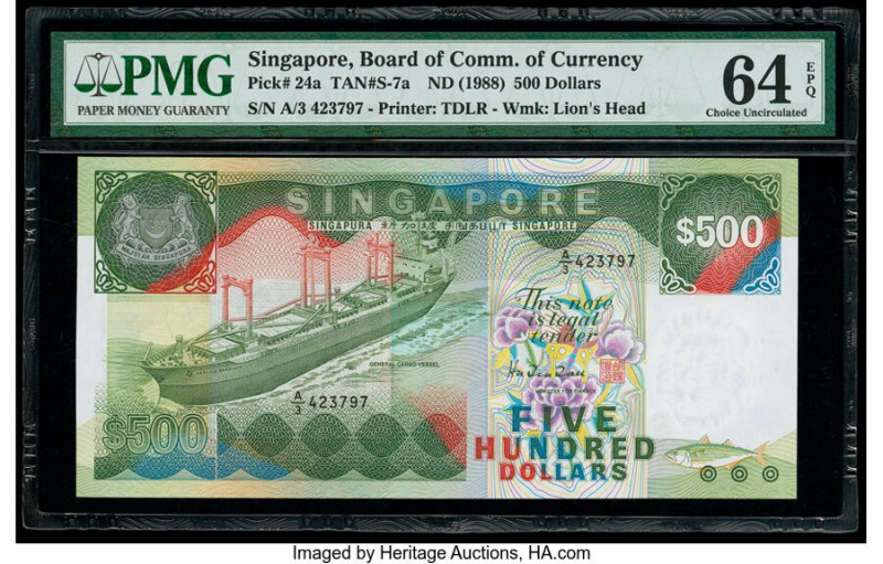 Singapore Board of Commissioners of Currency 500 Dollars ND (1988) Pick 24a TAN#...