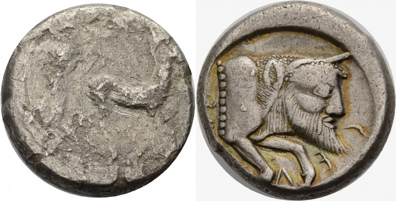 Sizilien. 
Gela. 
Tetradrachmon, Jenkins Gp. II, 480-470 v. Chr. Vs. Biga, vol...