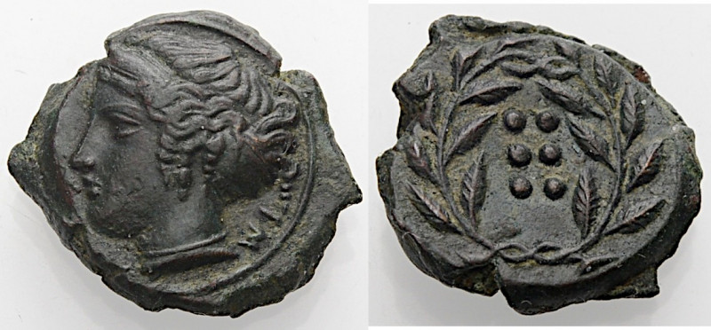 Sizilien. 
Himera. 
Hemilitron, 415-409 v. Chr. Weibl. Kopf mit Sphendone und ...