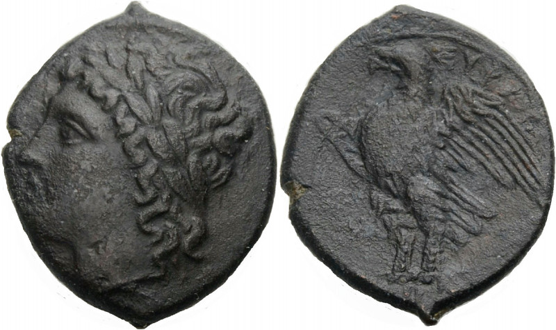 Sizilien. 
Syrakus. 
4. Demokratie, 289-287 v. Chr. Bronze. Jugendl. Kopf des ...