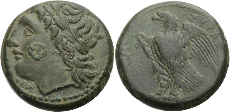 Sizilien. 
Syrakus. 
Hiketas, 288-279 v. Chr. Bronze. DIOS ELLANIOU Kopf des j...