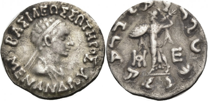 Baktrien. 
Könige von Baktrien. 
Menandros, 155-130 v. Chr. Drachme. BASILEWS ...