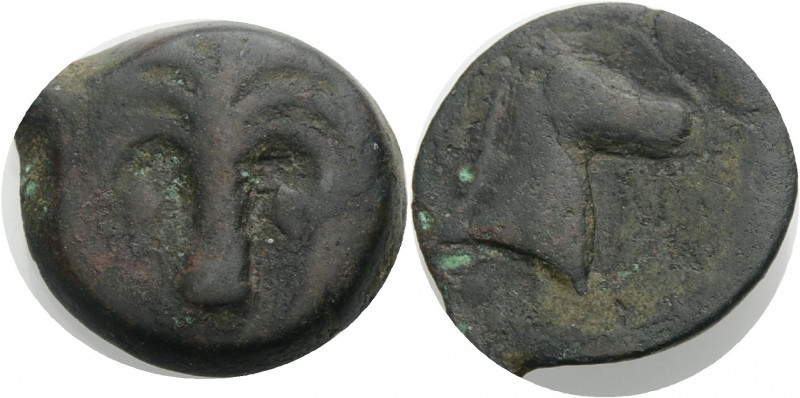 Zeugitania. 
Karthago. 
Bronze, 4.-3. Jh. v. Chr. Münzstätte in Sizilien. Palm...