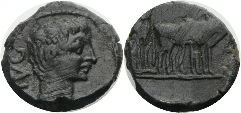 Makedonien. 
Philippi. 
Augustus, 27 v. Chr. -14 n. Chr. Bronze. AVG Kopf n.r....
