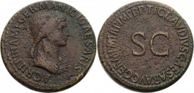 Kaiserzeit. 
Agrippina sen., Gattin des Germanicus, +33. Sesterz, postum, geprägt unter Claudius(41-54), 42-43. Drap. Büste mit langem Zopf n.r. Rv. ...