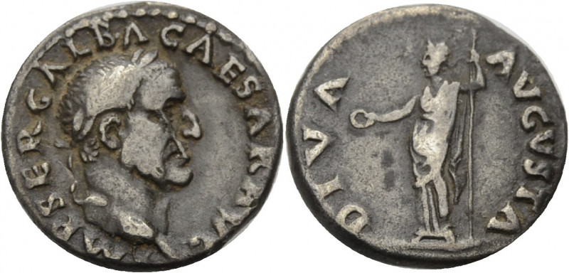 Kaiserzeit. 
Galba, 68-69. Denar, Rom, 68-69 Büste mit L. n. r. Rv. DIVA AVGVST...