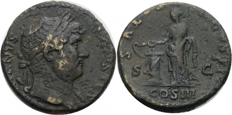 Kaiserzeit. 
Hadrianus, 117-138. As, 124-127 Büste mit L. n. r. HADRIANVS AVGVS...