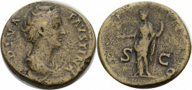 Kaiserzeit. 
Faustina senior ( +141). Dupondius, postum, 141 unter Antoninus Pius. DIVA FAVSTINA Drap. Büste mit hochgesteckten Haaren n. r. Rv. IVNO...