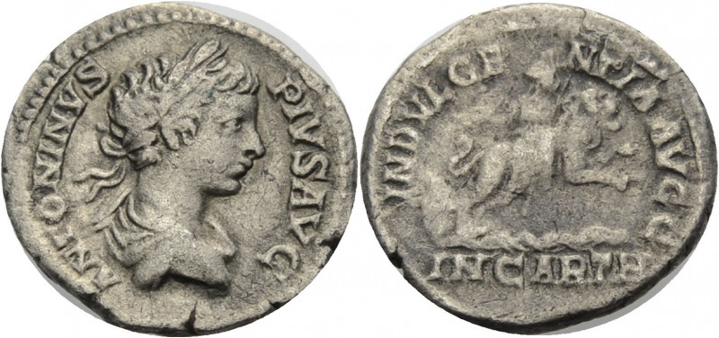 Kaiserzeit. 
Caracalla, 198-217. Denar, 201-206. Jugendliche, drap. Büste mit L...