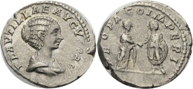 Kaiserzeit. 
Plautilla, Gattin des Caracalla, 202-212. Denar, Rom, 1. Ausgabe. ...