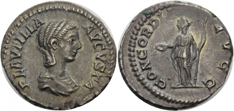 Kaiserzeit. 
Plautilla, Gattin des Caracalla, 202-212. Denar, 202-205. Drap. Bü...