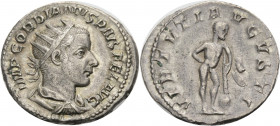 Kaiserzeit. 
Gordianus III., 238-244. Antoninian, 241-243 Drap., gep. Büste mit Strkr. n.r. Rv. VIRTVTI AVGVSTI Hercules n. r. stehend, mit der L. Ke...