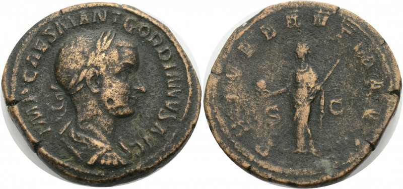 Kaiserzeit. 
Gordianus III., 238-244. Sesterz, Rom, 238-239 Drap., gep. Büste m...