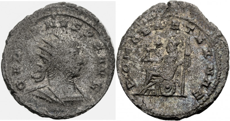 Kaiserzeit. 
Gallienus, 253-268. Antoninian, Antiochia. Gep. Büste mit Strkr. n...