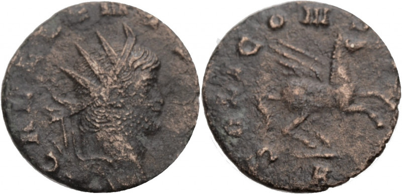 Kaiserzeit. 
Gallienus, 253-268. Antoninian, Rom. Kopf mit Strkr. n. r. Rv. SOL...