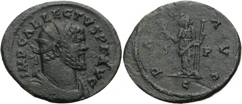 Kaiserzeit. 
Allectus, 293-297. Antoninian, Colchester (?). Bärtige, drap. und ...