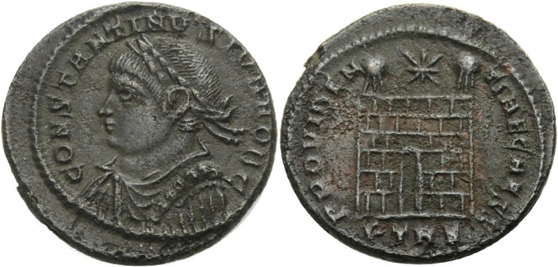 Kaiserzeit. 
Constantinus II. Caesar, 317-337. Nummus, 327-328 Trier. Drap., ge...