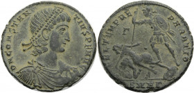 Kaiserzeit. 
Constantius II., 337-361. Aes II, 348-351 Herakleia. Drap., gep. Büste mit D. n. r. Rv. FEL TEMP REPARATIO/ G/SMH G Fallender Reiter n.l...