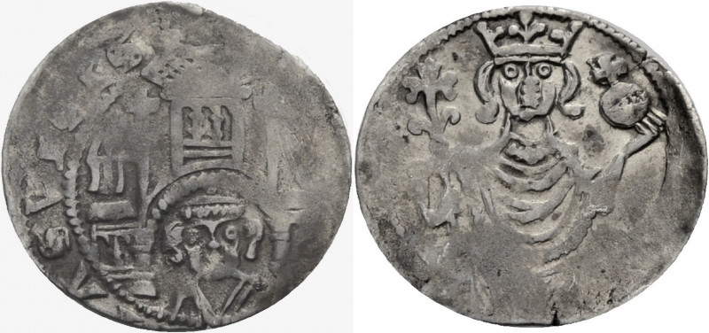 Essen, Stift. 
BERTHA II. VON ARNSBERG, 1278-1291. Pfennig. Brustbild der Äbtis...