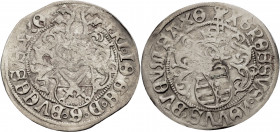 Sachsen/-Kurfürstentum und Herzogtum gemeinsam. 
FRIEDRICH III. DER WEISE, JOHANN und GEORG, 1507-1525. Zinsgroschen o. J., Schneeberg, Mzz. X Behelm...