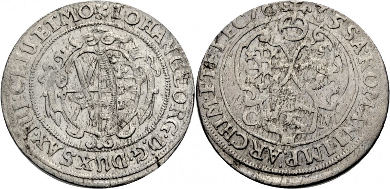 Sachsen/-Alb. Linie, Kurfürstentum nach 1547. 
JOHANN GEORG I., 1615-1656. Gros...