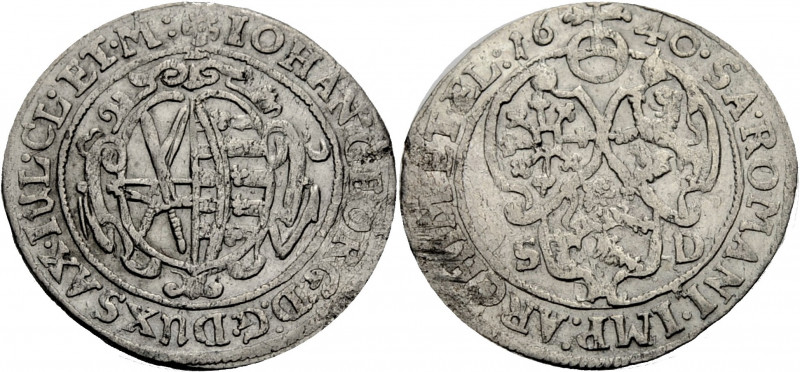 Sachsen/-Alb. Linie, Kurfürstentum nach 1547. 
JOHANN GEORG I., 1615-1656. Gros...