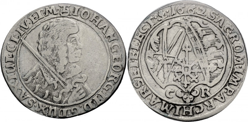 Sachsen/-Alb. Linie, Kurfürstentum nach 1547. 
JOHANN GEORG II., 1656-1680. 1/8...