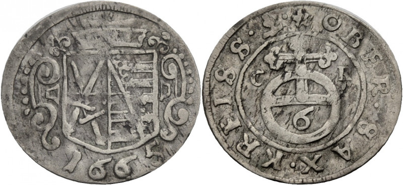 Sachsen/-Alb. Linie, Kurfürstentum nach 1547. 
JOHANN GEORG II., 1656-1680. 6 P...