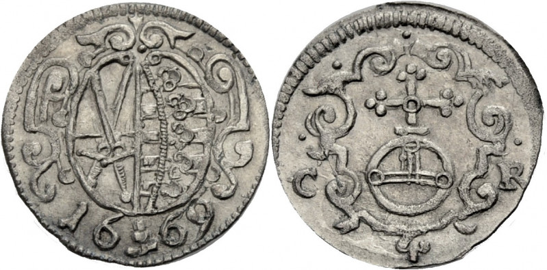 Sachsen/-Alb. Linie, Kurfürstentum nach 1547. 
JOHANN GEORG II., 1656-1680. 3 P...