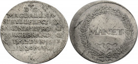 Sachsen/-Alb. Linie, Kurfürstentum nach 1547. 
JOHANN GEORG III., 1680-1691. Groschen 1687, Dresden, auf den Tod seiner Mutter Magdalena Sibylla von ...