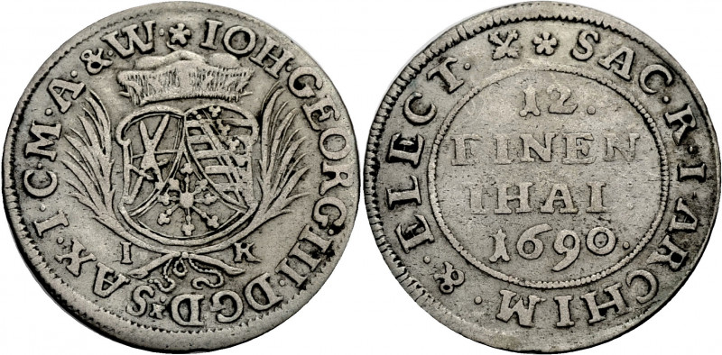 Sachsen/-Alb. Linie, Kurfürstentum nach 1547. 
JOHANN GEORG III., 1680-1691. 1/...