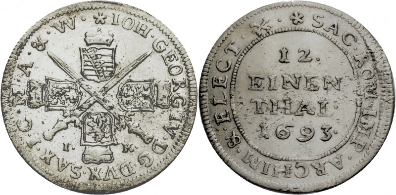 Sachsen/-Alb. Linie, Kurfürstentum nach 1547. 
JOHANN GEORG IV., 1691-1694. 1/1...