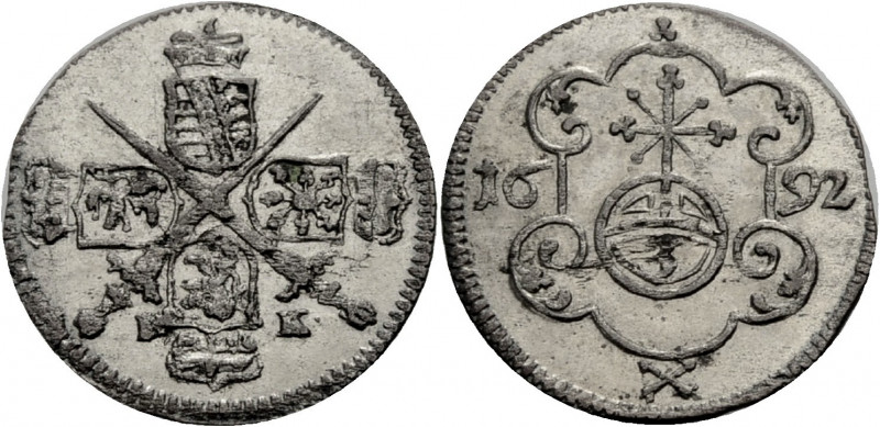 Sachsen/-Alb. Linie, Kurfürstentum nach 1547. 
JOHANN GEORG IV., 1691-1694. 3 P...