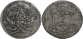 Sachsen/-Alb. Linie, Kurfürstentum nach 1547. 
FRIEDRICH AUGUST I., 1694-1733. 3 Pfennig 1695, Leipzig. Gekröntes Wappen zwischen Palmzweigen. Rv. Re...