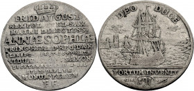 Sachsen/-Alb. Linie, Kurfürstentum nach 1547. 
FRIEDRICH AUGUST I., 1694-1733. Groschen 1717, Dresden, auf den Tod seiner Mutter Anna Sophia von Däne...