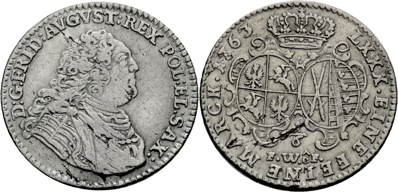 Sachsen/-Alb. Linie, Kurfürstentum nach 1547. 
FRIEDRICH AUGUST II., 1733-1763....