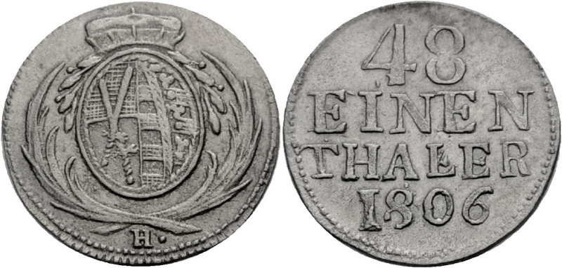 Sachsen/-Alb. Linie, Kurfürstentum nach 1547. 
FRIEDRICH AUGUST III., 1763-1806...