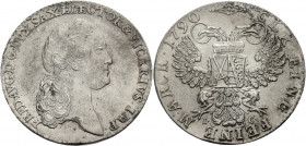 Sachsen/-Alb. Linie, Kurfürstentum nach 1547. 
FRIEDRICH AUGUST III., 1763-1806. 1/12 Taler 1790, Dresden, auf das Vikariat. Büste r. Rv. Ungekrönter...