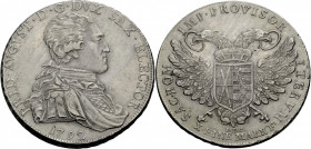 Sachsen/-Alb. Linie, Kurfürstentum nach 1547. 
FRIEDRICH AUGUST III., 1763-1806. Konventionstaler 1792 I.E.C., Dresden, auf das Vikariat. Brustbild r...